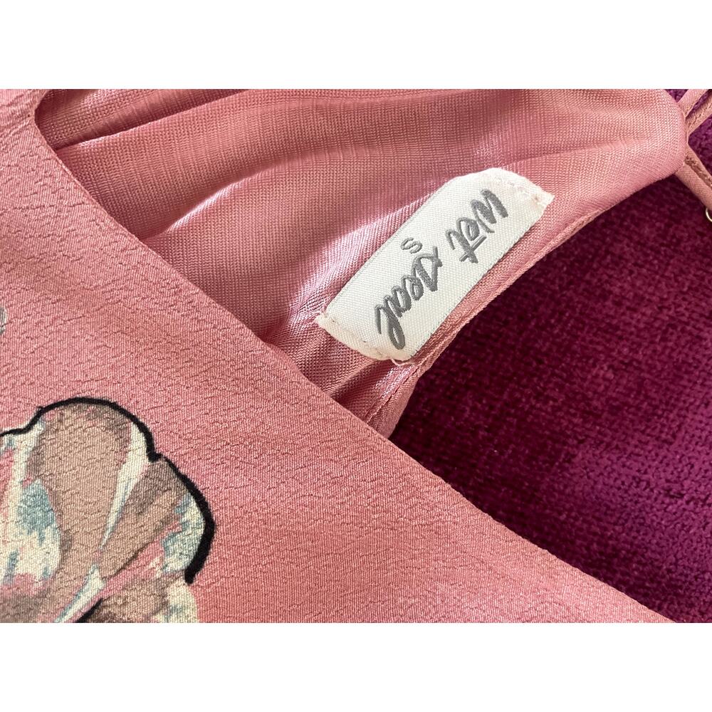 Y2K WET SEAL Printed Babydoll Mini Slip Dress Spaghetti Strap Size Small S Pink - Picture 5 of 7